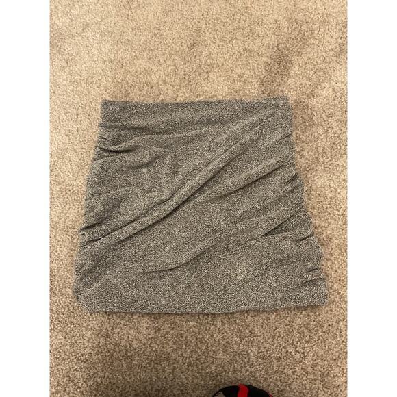 Zara Metallic Silver Shirred Cropped Length Tube Top, M - Picture 4 of 4